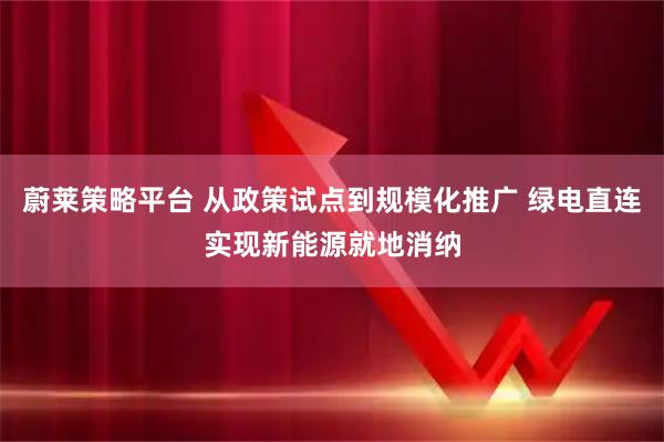 蔚莱策略平台 从政策试点到规模化推广 绿电直连实现新能源就地消纳